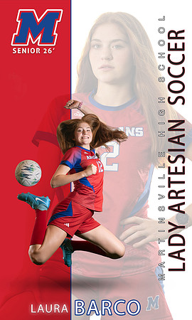 SOCCER PRINT LAURA 2 GIRLS SOCCER BANNER