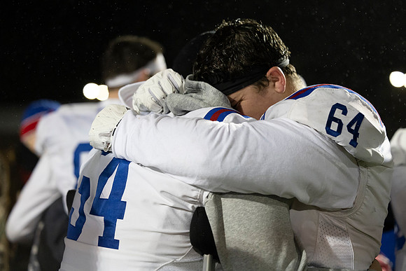 PLAYERS EMOTIONS Senior Maddox D and Ty H. after Semi State.