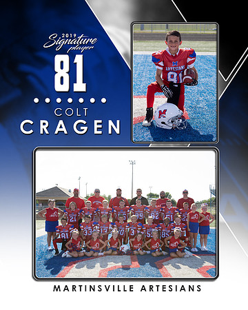 red 81 Colt Cragen template blue football
